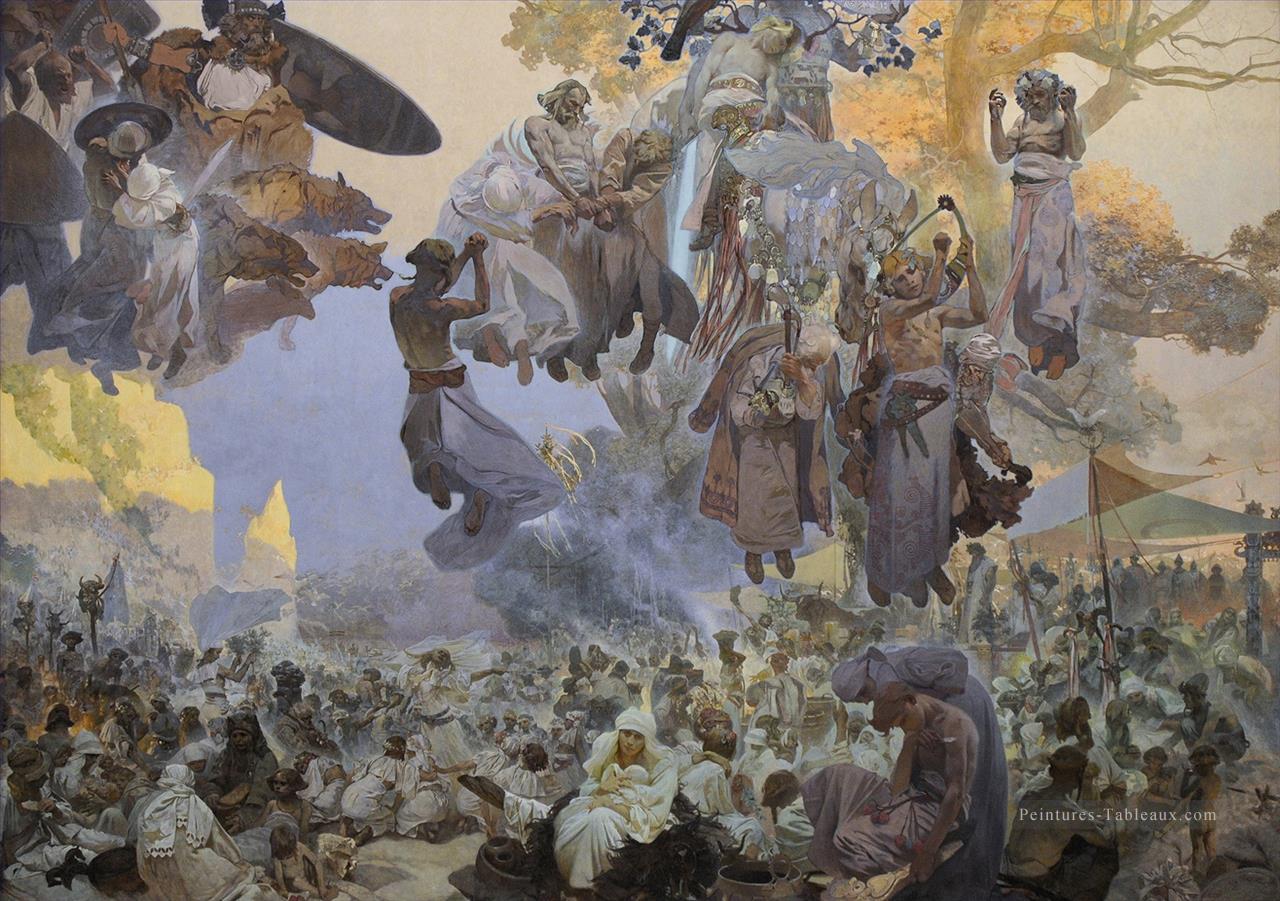 Slavnost svatovitova na rujane Alphonse Mucha Peintures à l'huile